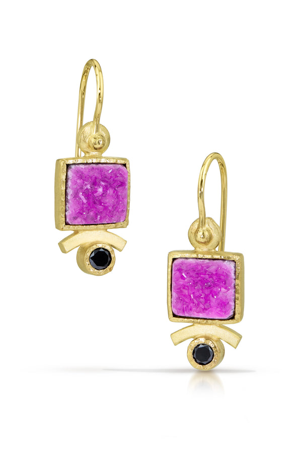 Cotton Candy Druzy Drop Earrings