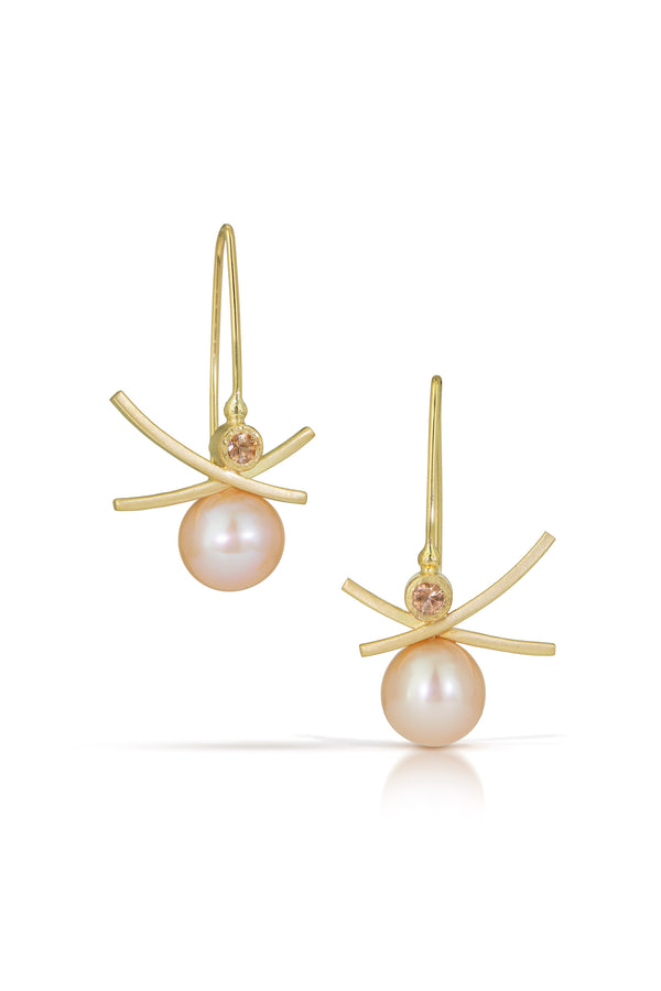 Peachy Pearl Earrings (short)