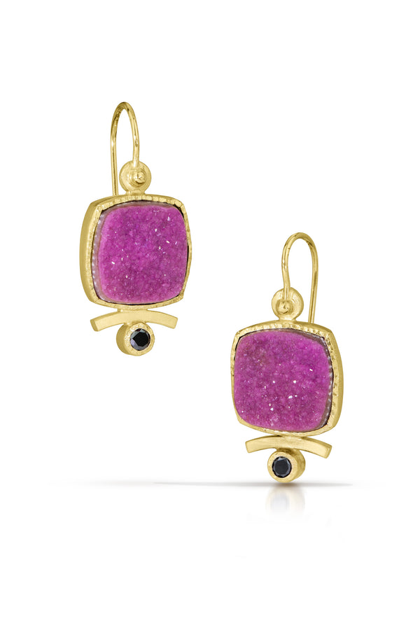 Sugar Plum Druzy Drop Earrings